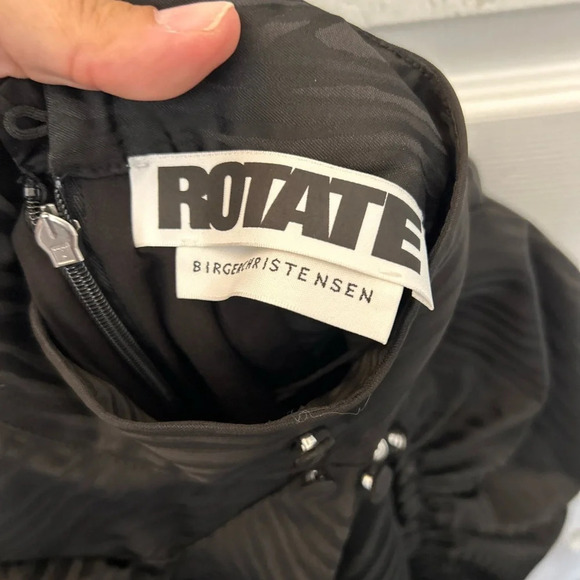 ! Rotate Birger Christensen A/S Kimi Ruched Jacquard Puff-Sleeve Top sz 0 - Picture 7 of 10